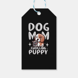 Hunde Mama Cuddling Puppy Geschenkanhänger
