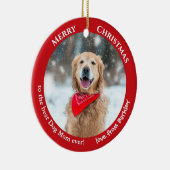 Hunde Mama Custom Foto Red Christmas Keramik Ornament (Rechts)