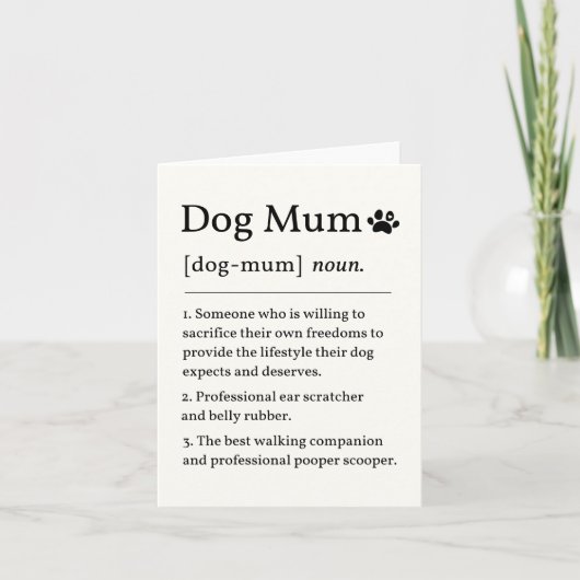 Hunde-Mama-Definitionskarte Karte (Vorderseite)