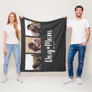 Hunde-Mama Etablierte elegante Schriftart Schwarz  Fleecedecke