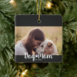 Hunde-Mama Etablierte Schrift Foto Keramikornament