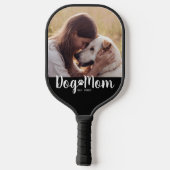 Hunde-Mama Etabliertes Script-Foto Pickleball Schläger (Rückseite)