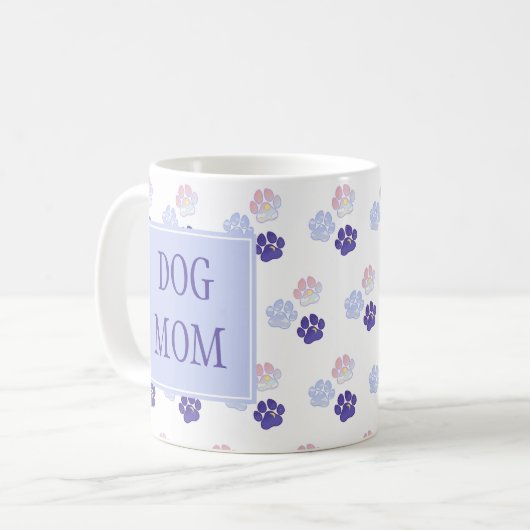 Hunde Mama Farbige Paws Tasse (Vorderseite Links)