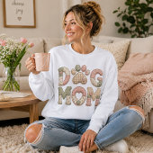 Hunde-Mama-Faux-Patchwork Sweatshirt