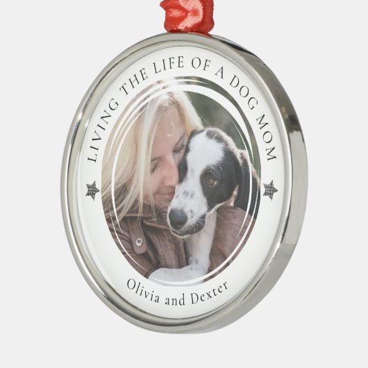 Hunde Mama Foto Personalisiert halten Ornament Aus Metall (Links)