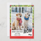 Hunde Mama Frohe Weihnachten Modernes Pine Floral (Vorderseite)