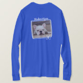 Hunde Mama Funny Custom Foto Frauen's Long Blue T-Shirt (Design Rückseite)