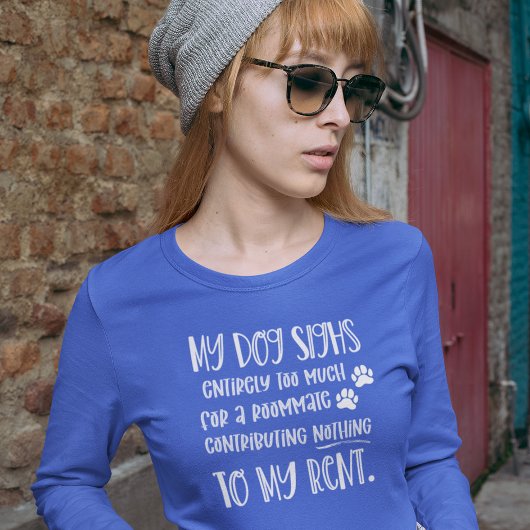 Hunde Mama Funny Custom Foto Frauen's Long Blue T-Shirt