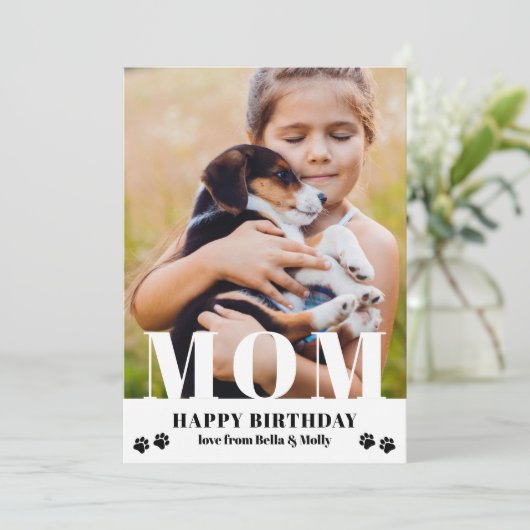 Hunde Mama Happy Birthday Modernes Personalisierte (Stehend Vorderseite)