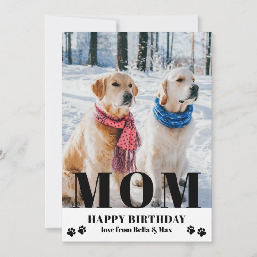 Hunde Mama Happy Birthday Modernes Personalisierte (Vorderseite)