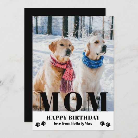 Hunde Mama Happy Birthday Modernes Personalisierte (Vorne/Hinten)