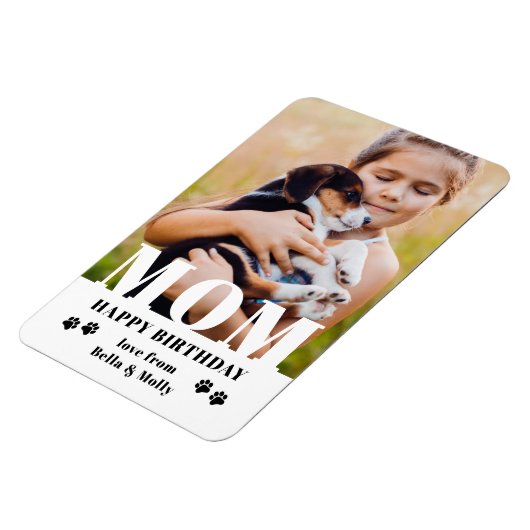 Hunde Mama Happy Birthday Modernes Personalisierte Magnet (Linke Seite)