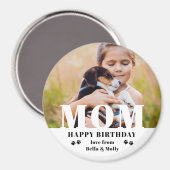 Hunde Mama Happy Birthday Modernes Personalisierte Magnet (Vorderseite/Rückseite)