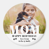 Hunde Mama Happy Birthday Modernes Personalisierte Magnet (Vorne)