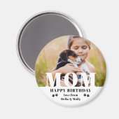 Hunde Mama Happy Birthday Modernes Personalisierte Magnet (Vorderseite/Rückseite)