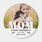 Hunde Mama Happy Birthday Modernes Personalisierte Magnet (Vorne)