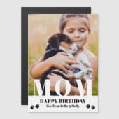 Hunde Mama Happy Birthday Modernes Personalisierte Magnetkarte (Vorne/Hinten)