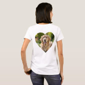 Hunde Mama Herz geformt Fotos Monogramm Paw Print T-Shirt (Schwarz voll)