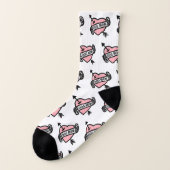 Hunde Mama Herz Tattoo Muster Pink Socken (Links - Außen)
