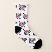 Hunde Mama Herz Tattoo Muster Pink Socken (Links - Innen)
