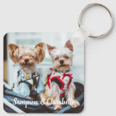 Hunde-Mama Hilfe Zuhause alleine personalisiert Schlüsselanhänger (Rückseite)