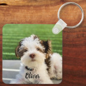 Hunde-Mama Hilfe Zuhause alleine personalisiert Schlüsselanhänger (Rückseite)