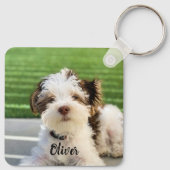 Hunde-Mama Hilfe Zuhause alleine personalisiert Schlüsselanhänger (Rückseite)