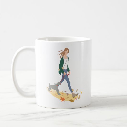 Hunde Mama Illustration Farbige Paws Tasse (Links)