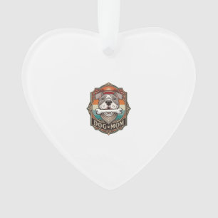 Hunde-Mama-Knochen-Bandana-Vintage-Rahmen_1 Ornament