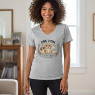 Hunde-Mama-Leben ist besser mit Pfoten V-Ausschnit T-Shirt