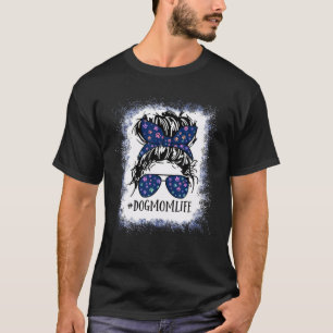 Hunde Mama Leben Messy Bun Haare Muttertag Frauen T-Shirt