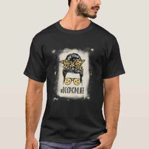 Hunde Mama Life Messy Bun Leopard gebleicht Funny T-Shirt