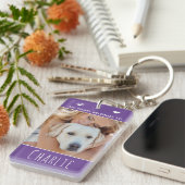 Hunde Mama Lila Foto Schlüsselanhänger (Vorderseite rechts)