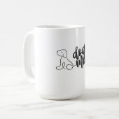 Hunde Mama Line Art Design | Minimalistischer Hund Kaffeetasse (Vorderseite Links)