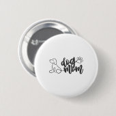 Hunde Mama Linie Art Design Minimalistischer Hund  Button (Vorne & Hinten)