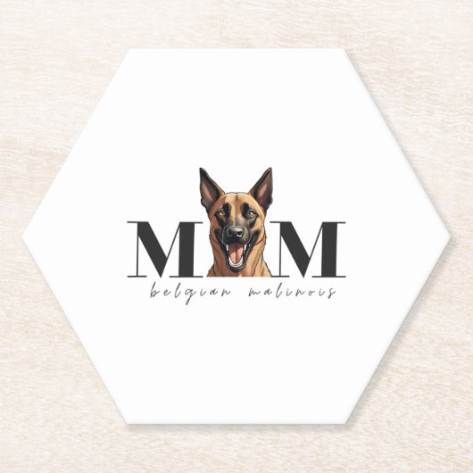 Hunde Mama MALINOIS Klassischer T - Shirt Untersetzer (Vorderseite)