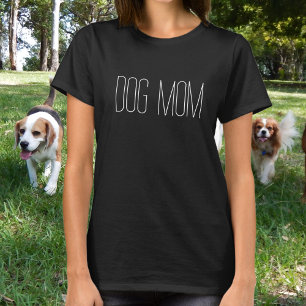 Hunde-Mama-Minimalist-weiße Typografie T-Shirt