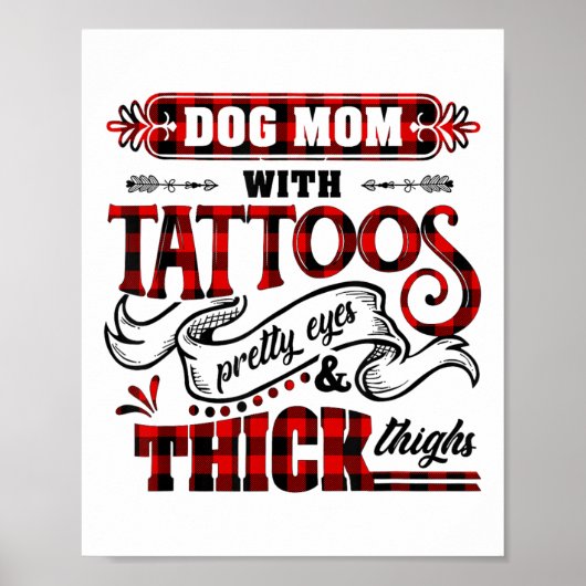 Hunde Mama mit Tattoos Hübsche Augen und dick Ding Poster (Vorne)