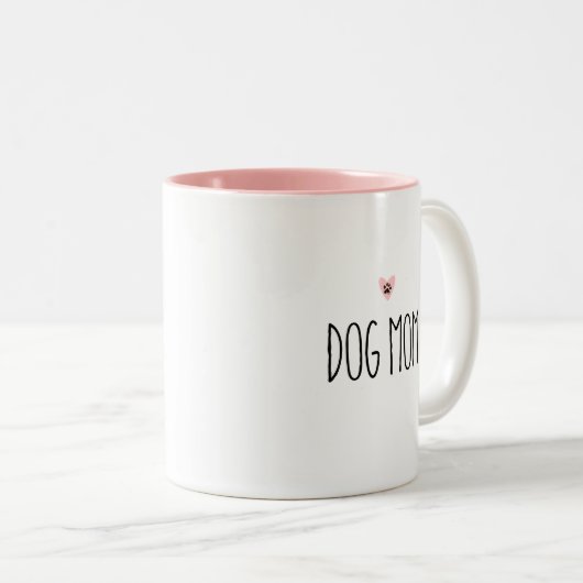 Hunde-Mama | Moderne Mama - Herzfarbe Zweifarbige Tasse (VorderseiteRechts)