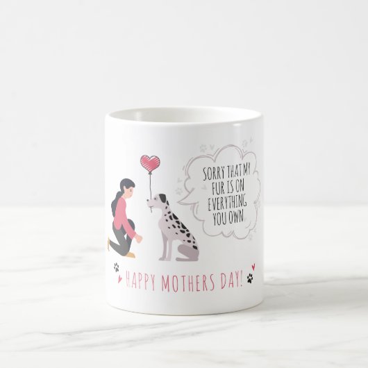 Hunde Mama Mütter Tag Paws Liebe Herz Kaffeetasse (Mittel)