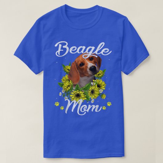 Hunde Mama Muttertag Geschenk Sonnenblumen Beagle T-Shirt (Design vorne)