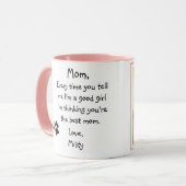 Hunde Mama Muttertag Haustier Foto Rosa Innen Tasse (Vorderseite Links)