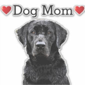 Hunde Mama Niedliches Herz Schwarzes Labor Tierwag Aufkleber (Vorderseite)