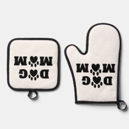 "Hunde-Mama" Ofenhandschuh & Topflappen-Set