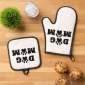 "Hunde-Mama" Ofenhandschuh & Topflappen-Set (Oben Unten)