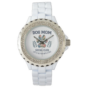 Hunde Mama Paw Floral Armbanduhr
