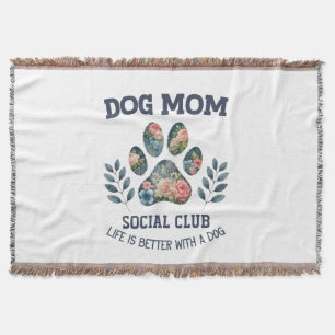 Hunde Mama Paw Floral Decke