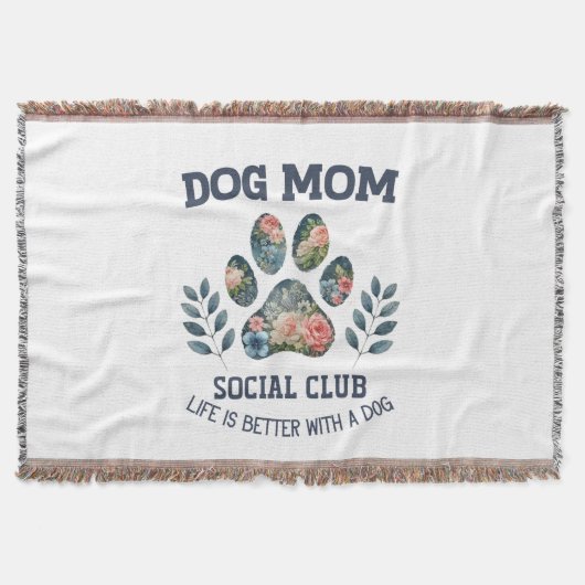 Hunde Mama Paw Floral Decke (Vorderseite)