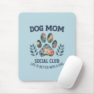 Hunde Mama Paw Floral Mousepad