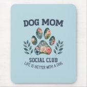 Hunde Mama Paw Floral Mousepad (Vorne)